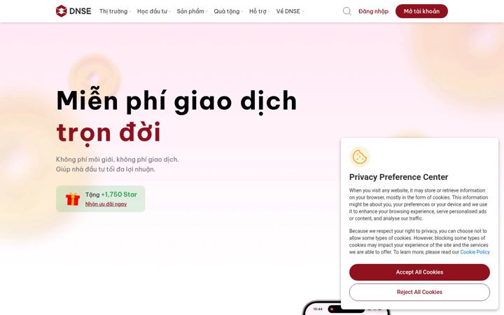 Screenshot of dnse.com.vn