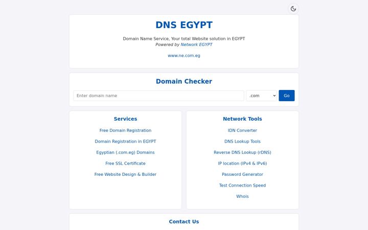 Screenshot of dnsegypt.com