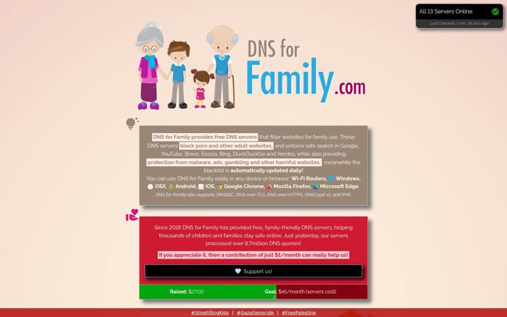 Screenshot of dnsforfamily.com