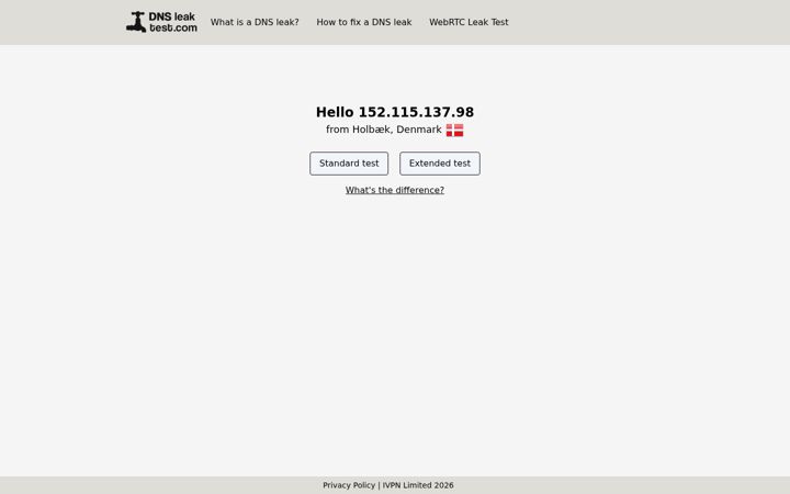 Ekraanipilt saidist dnsleaktest.com