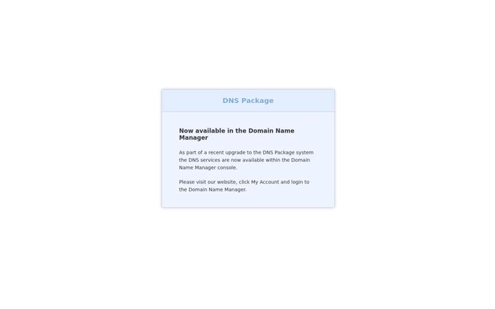 Ekrānuzņēmums no dnspackage.com