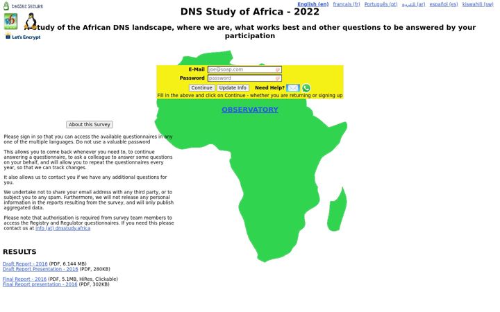 Screenshot of dnsstudy.africa