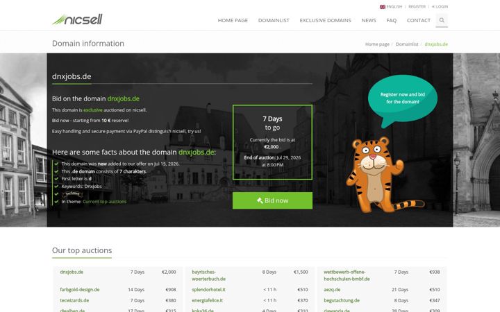 Screenshot of dnxjobs.de