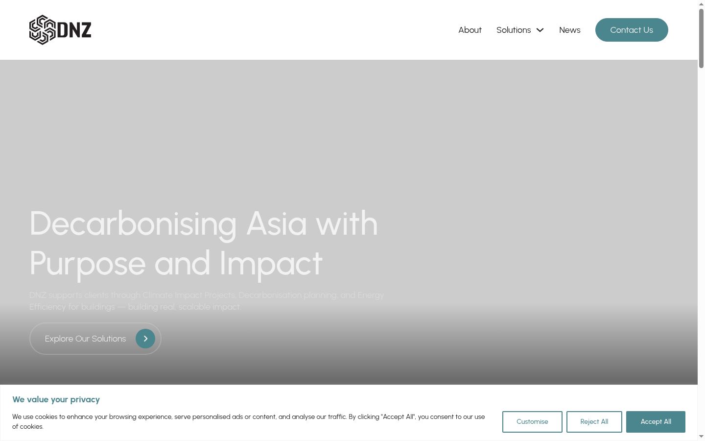 Screenshot of the consent banner shown before any interaction