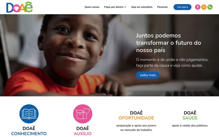 Screenshot of doae.ong.br