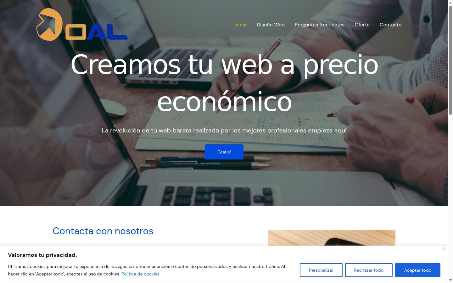 Screenshot del banner di consenso mostrato prima di qualsiasi interazione