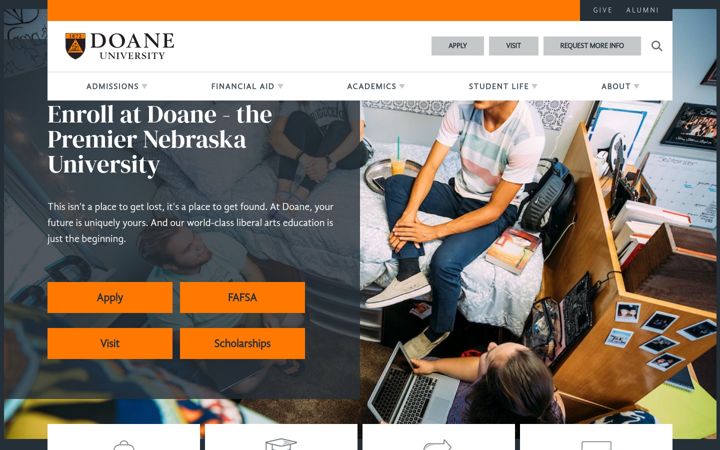 Screenshot von doane.edu