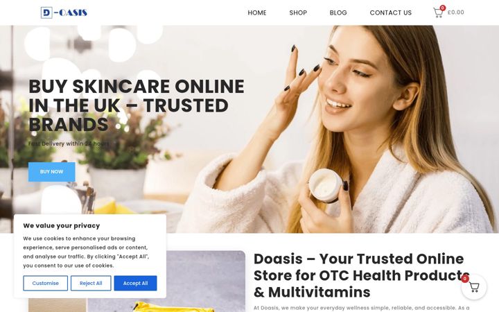 Screenshot of doasis.co.uk