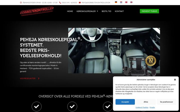 Kuvakaappaus sivustosta dobbeltekontroller.dk