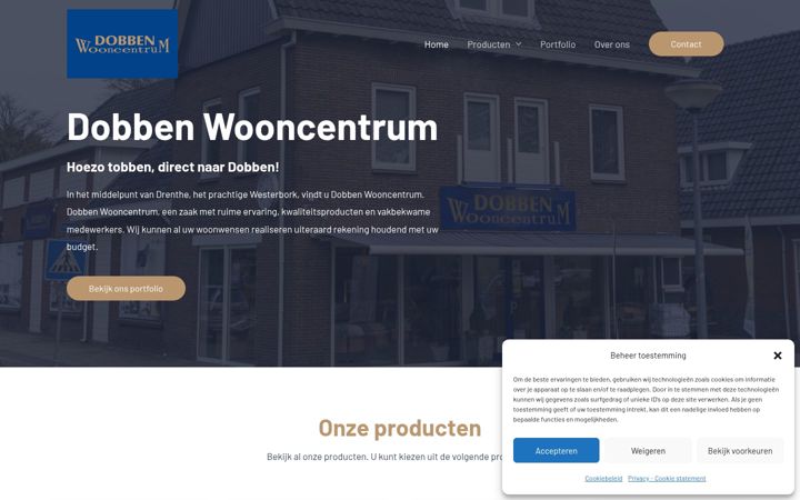 Posnetek zaslona dobbenwooncentrum.nl