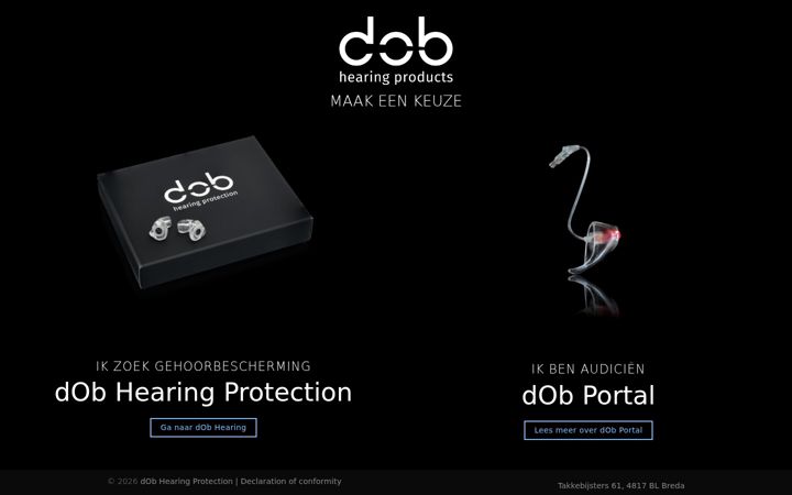 Screenshot of dobhearing.com