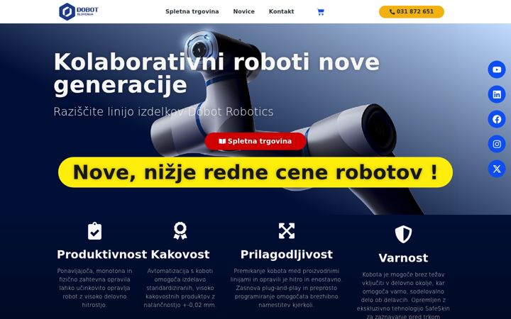 Screenshot von dobot.si