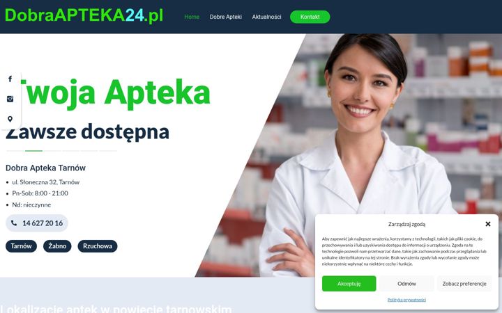 Captură de ecran a dobraapteka24.pl
