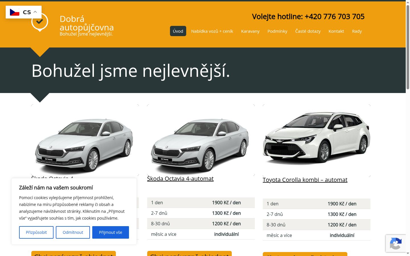 Snímek obrazovky baneru souhlasu zobrazeného před jakoukoli interakcí