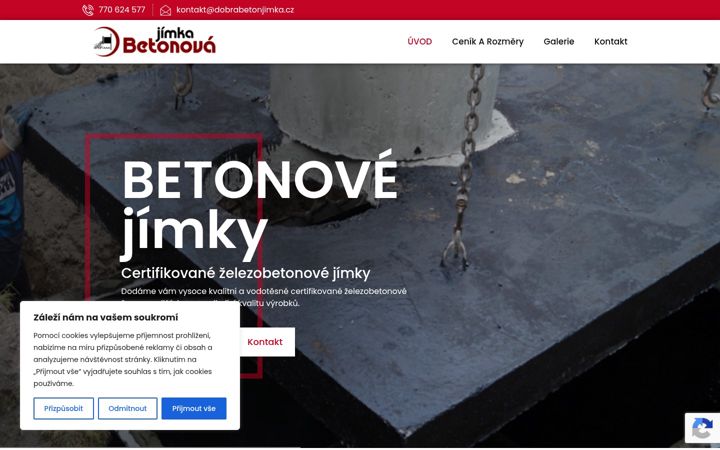 Snímek obrazovky dobrabetonjimka.cz