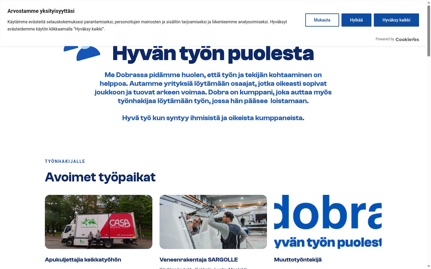 Screenshot del banner di consenso mostrato prima di qualsiasi interazione