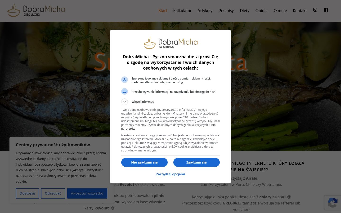Screenshot tal-banner tal-kunsens muri qabel kwalunkwe interazzjoni