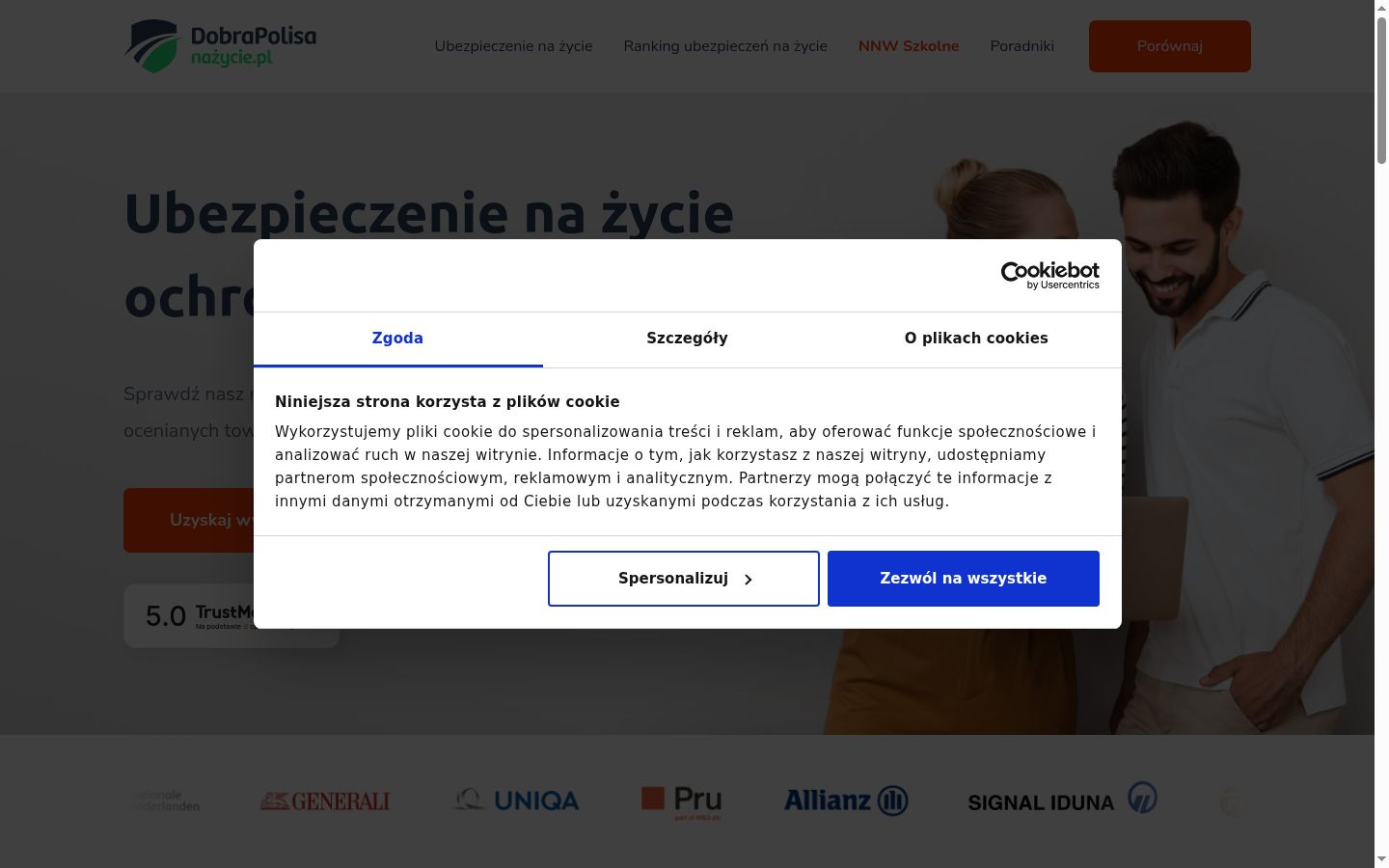 Kuvakaappaus suostumusbannerista, joka näytettiin ennen mitään vuorovaikutusta