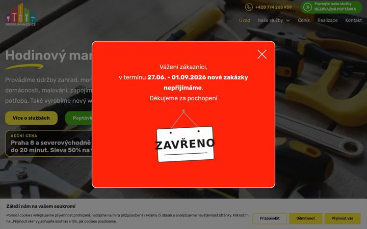 Screenshot of dobrejmanzel.cz
