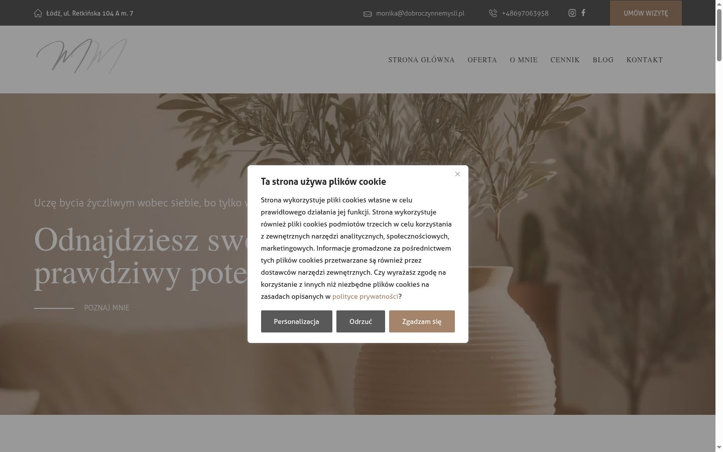 Screenshot of the consent banner shown before any interaction
