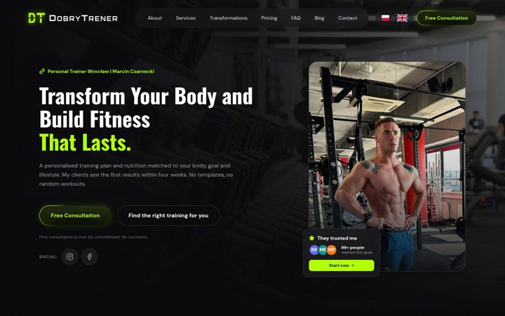 Screenshot of dobrytrener.com