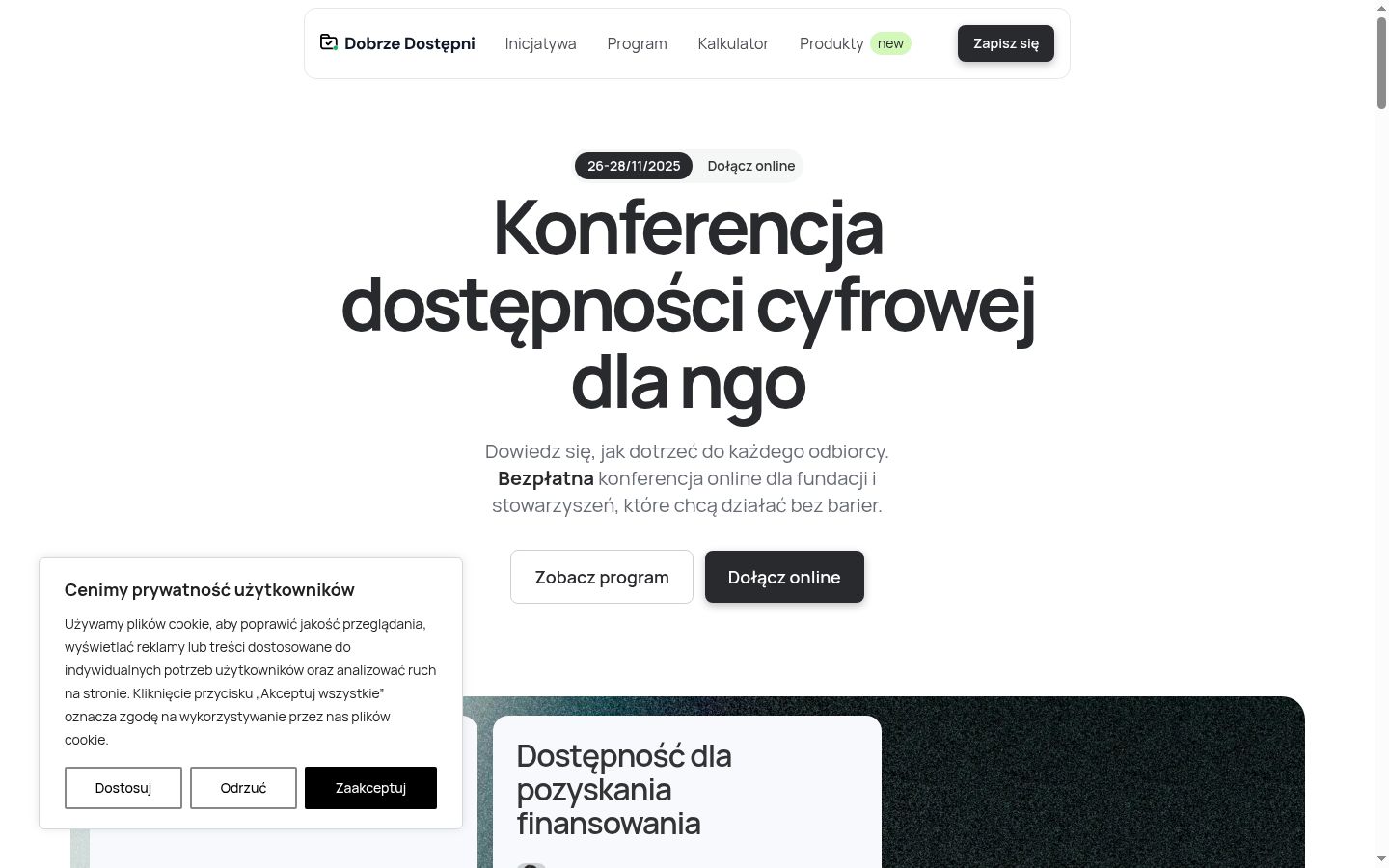 Snímek obrazovky baneru souhlasu zobrazeného před jakoukoli interakcí