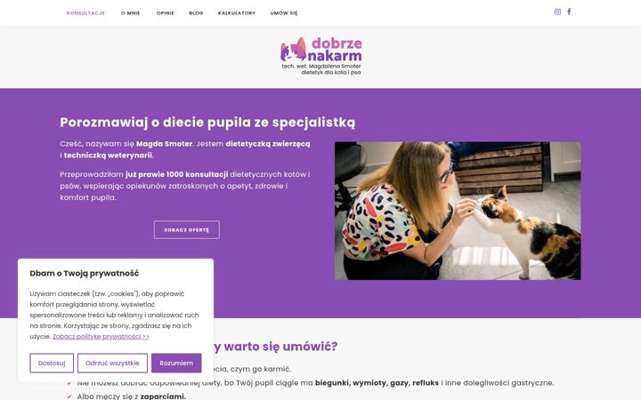 Screenshot ta' dobrzenakarm.pl