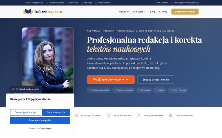 Screenshot of dobrzenapisane.pl