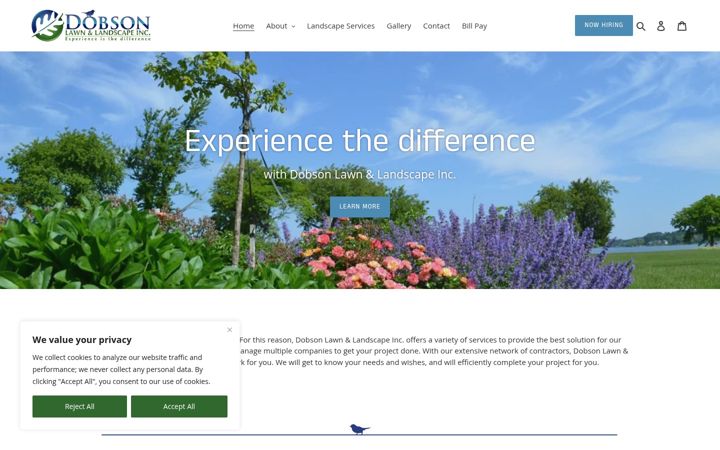 Screenshot of dobsonlandscape.com