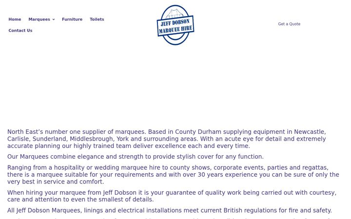 Screenshot of dobsonsmarquees.co.uk