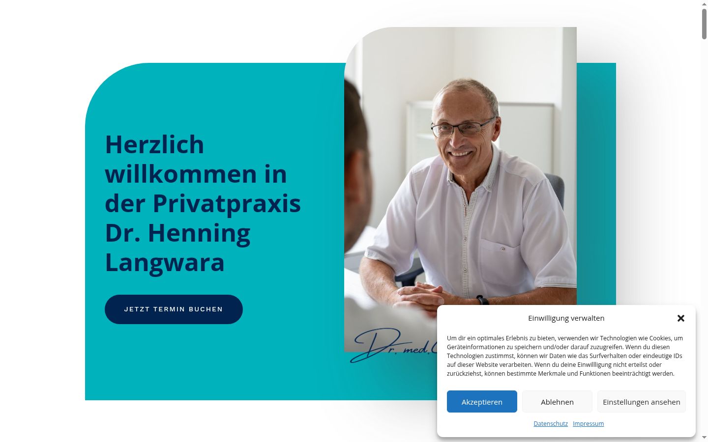 Snímek obrazovky baneru souhlasu zobrazeného před jakoukoli interakcí