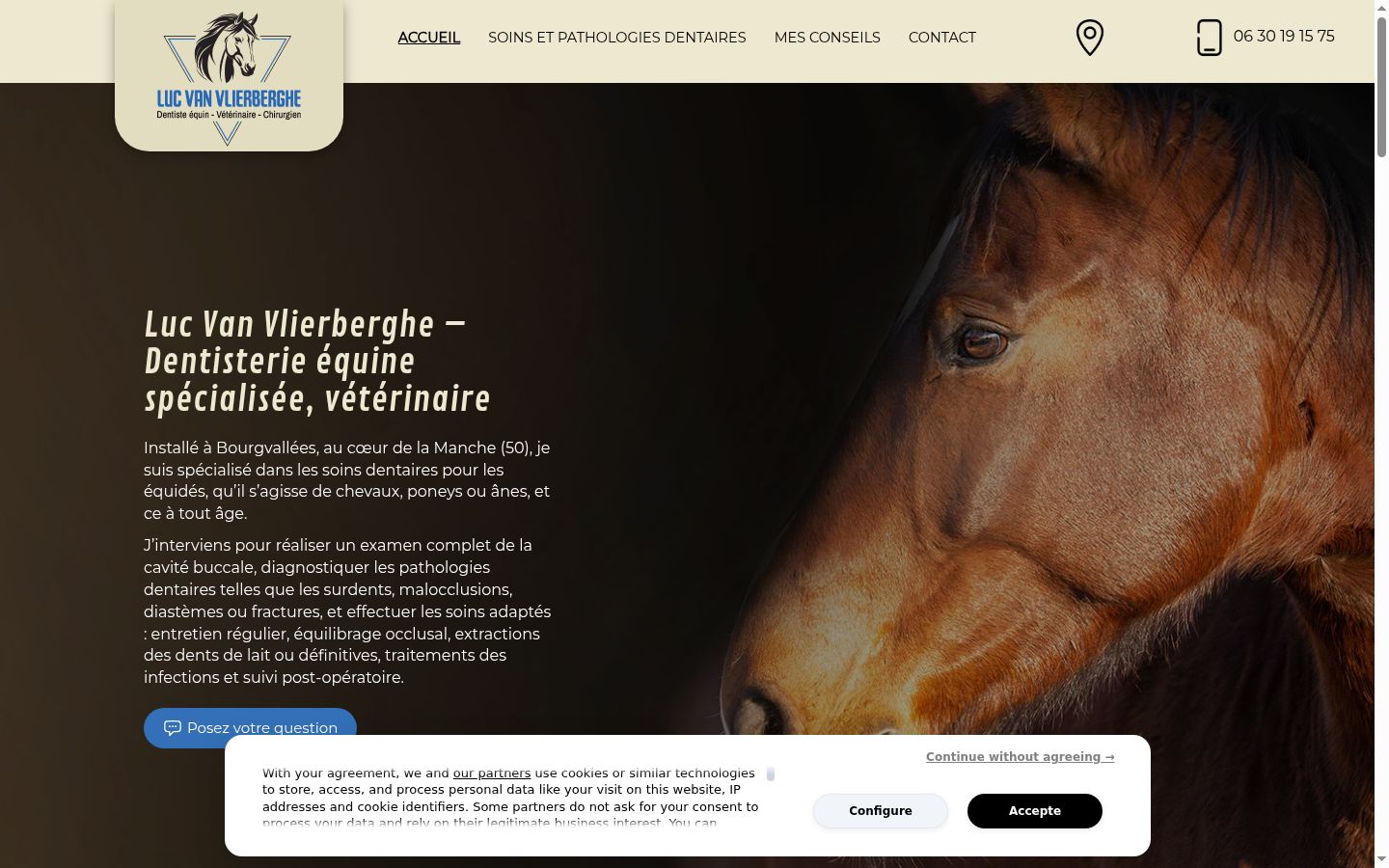 Screenshot des Einwilligungsbanners vor jeglicher Interaktion