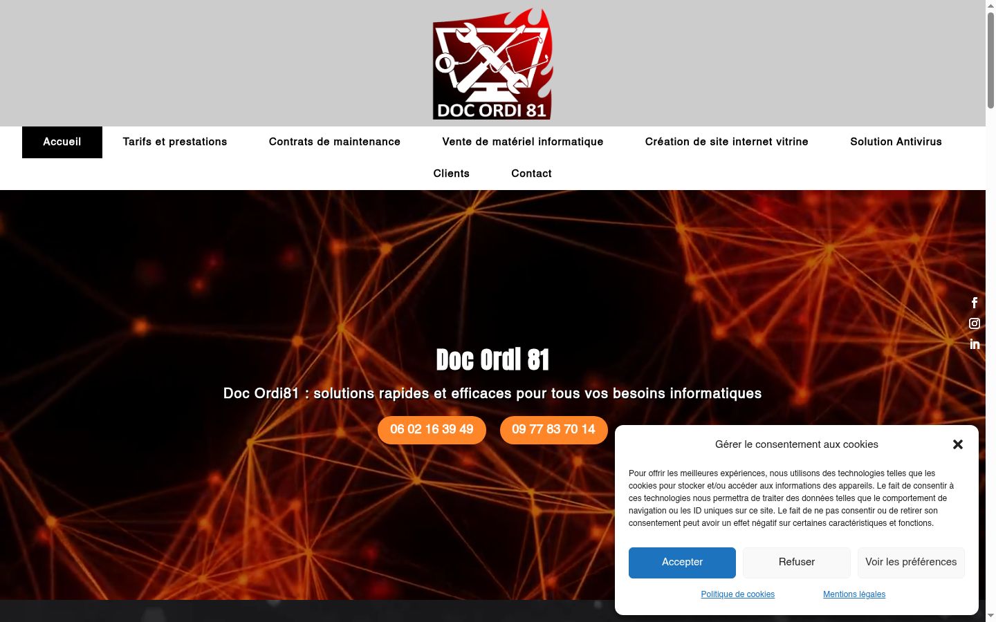 Screenshot tal-banner tal-kunsens muri qabel kwalunkwe interazzjoni