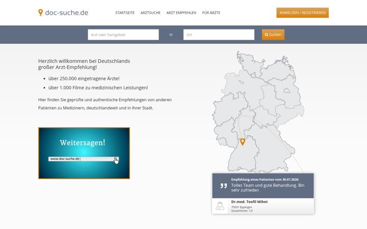 Posnetek zaslona doc-suche.de