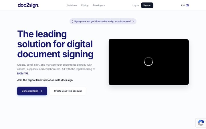 Screenshot of doc2sign.com
