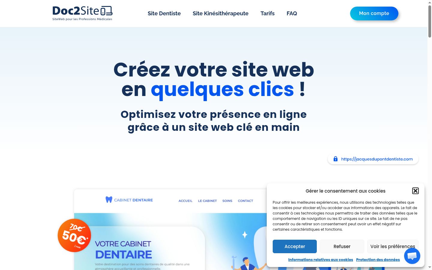 Screenshot del banner di consenso mostrato prima di qualsiasi interazione
