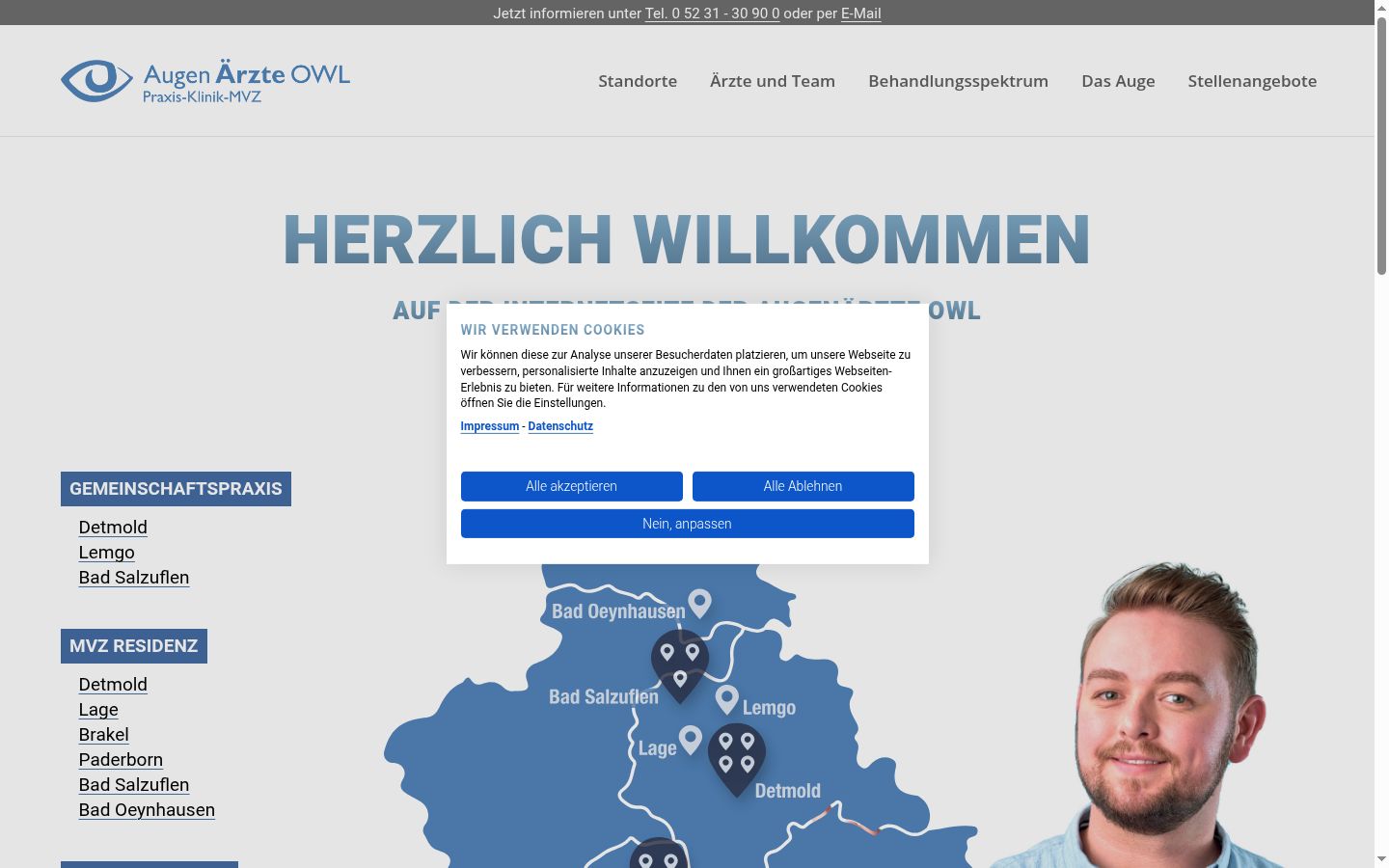 Screenshot van de toestemmingsbanner zoals getoond vóór enige interactie
