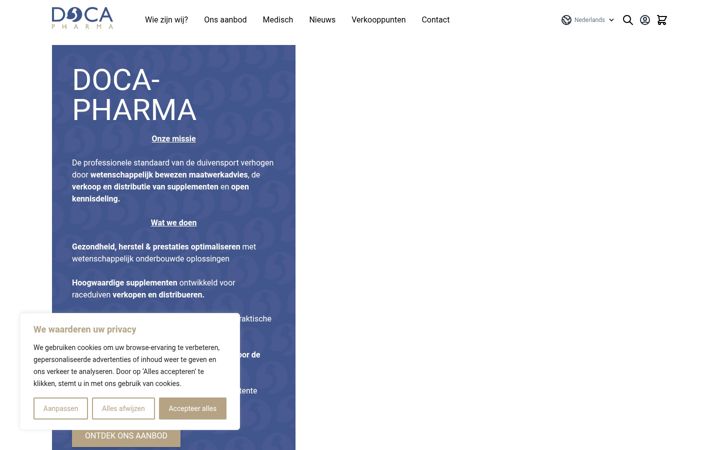 Screenshot of doca-pharma.be