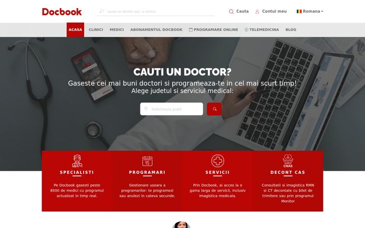 Screenshot of docbook.ro