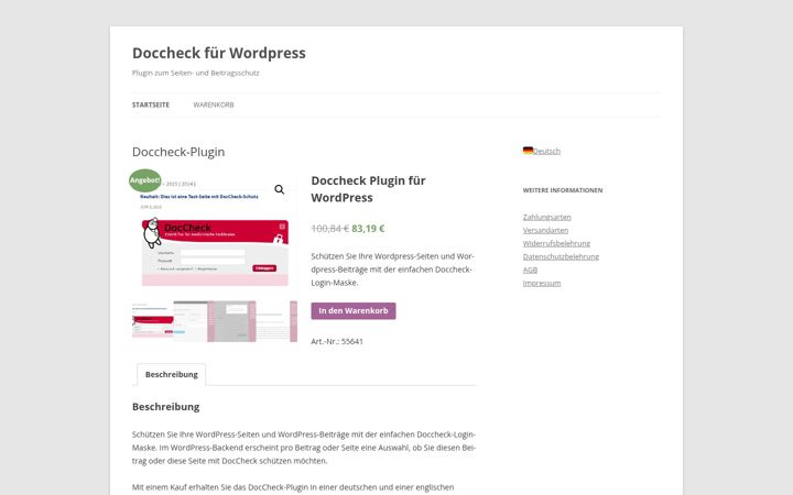 Screenshot of doccheck-fuer-wordpress.de
