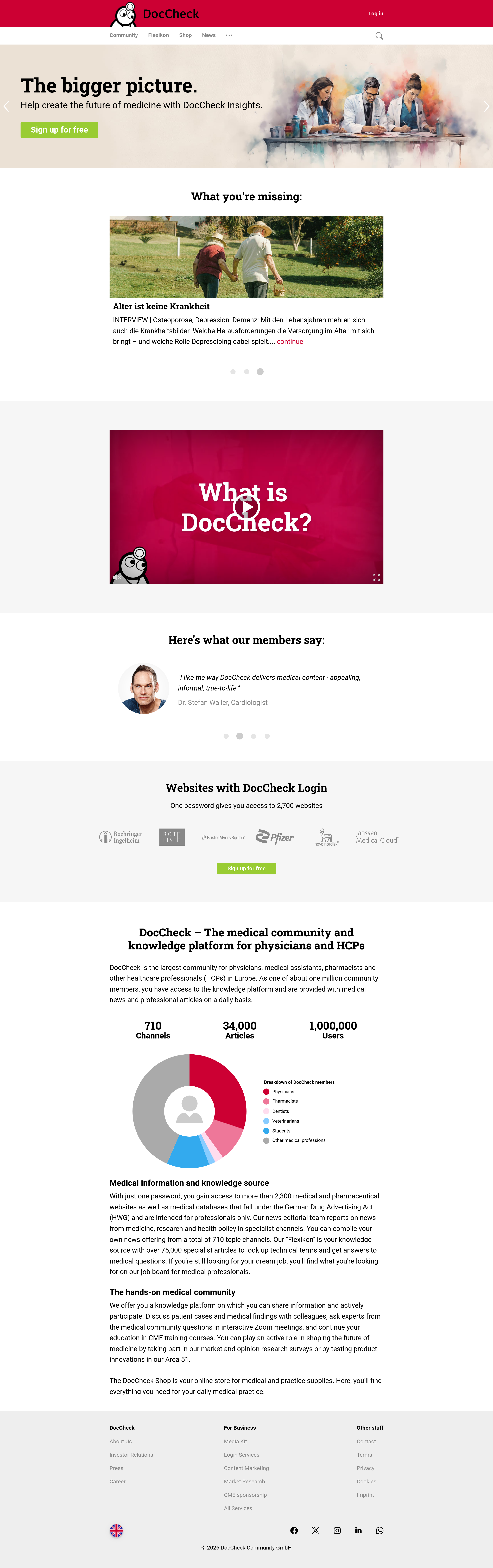 Screenshot of doccheck.com