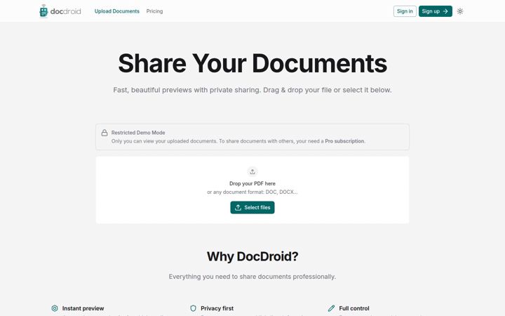 Screenshot of docdro.id