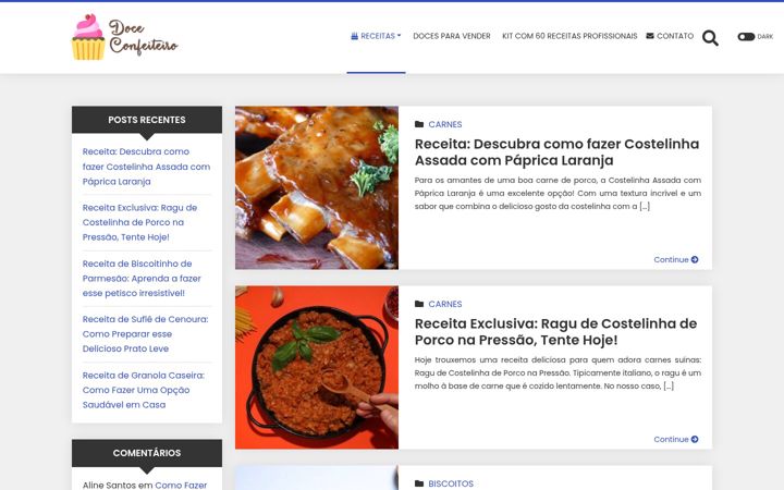 Screenshot of doceconfeiteiro.com.br