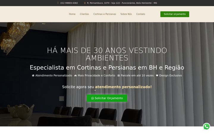 Screenshot of docelarcortinasbh.com.br