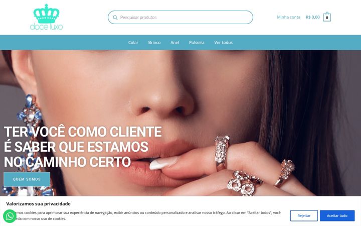 Screenshot of doceluxoloja.com