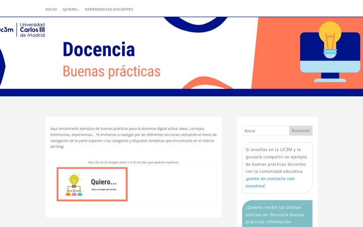 Skjámynd af docenciabuenaspracticas.uc3m.es
