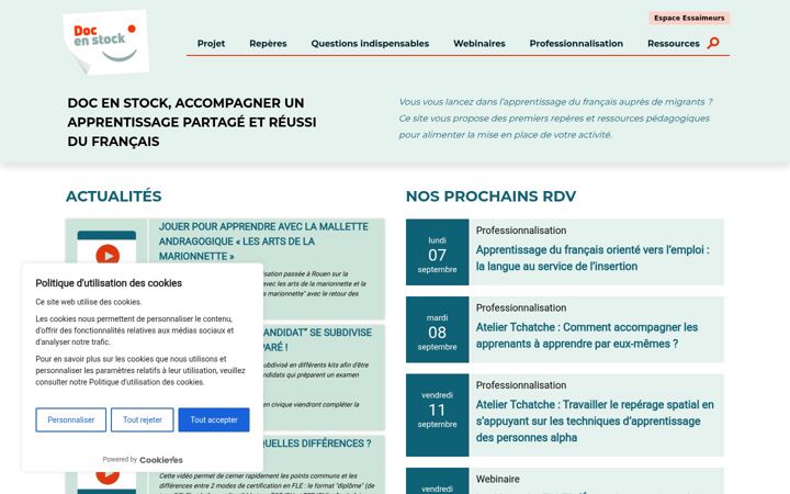 Screenshot of docenstockfrance.org