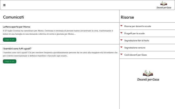 Screenshot of docentipergaza.it