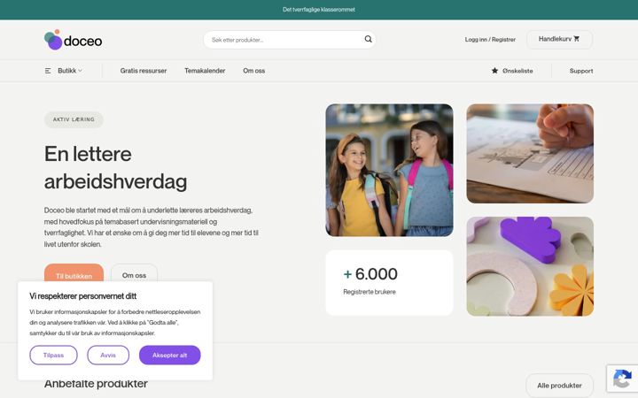 Skærmbillede af doceo.no