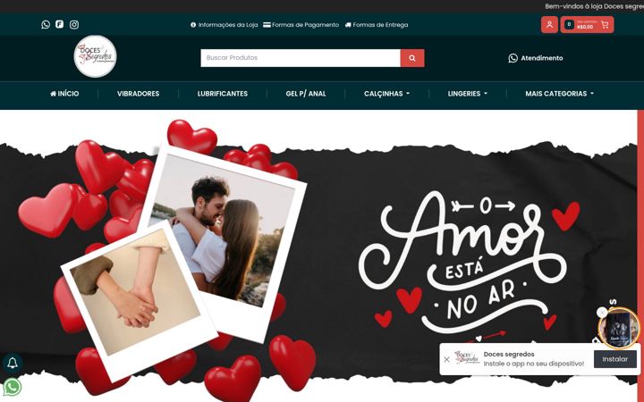 Screenshot of docessegredos.com.br